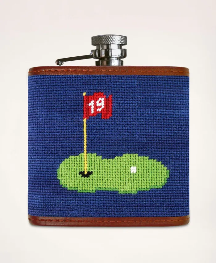 Men Smathers and Branson Stainless Steel Needlepoint Flask Multi Brooks Brothers Fragrance and Gifts Men Smathers and Branson Stainless Steel Needlepoint Flask Multi Brooks Brothers Fragrance and Gifts