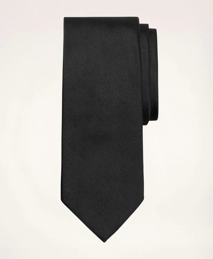 Men Solid Rep Tie Black Brooks Brothers Ties and Pocket Squares