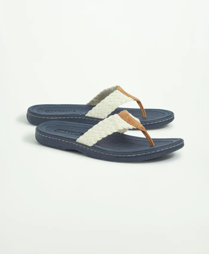 Men Sperry X Brooks Brothers Baitfish Sandal White Brooks Brothers Shoes