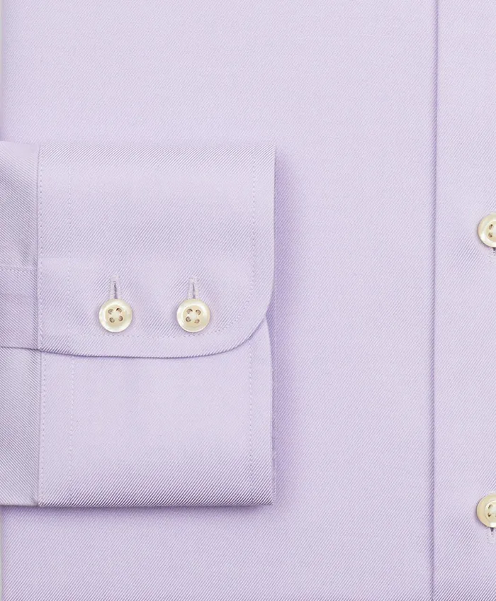 Men Stretch Madison RelaxedFit Dress Shirt NonIron Twill Ainsley Collar Lavender Brooks Brothers Dress Shirts