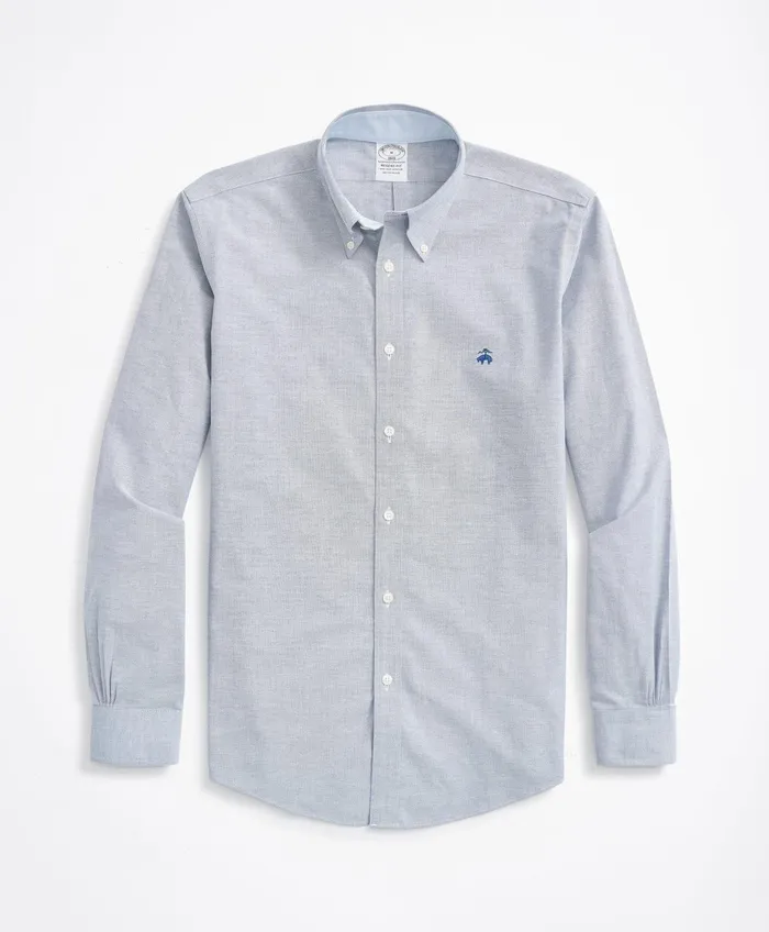 Men Stretch Regent RegularFit Sport Shirt NonIron Oxford Sodalite Brooks Brothers Sport Shirts Men Stretch Regent RegularFit Sport Shirt NonIron Oxford Sodalite Brooks Brothers Sport Shirts