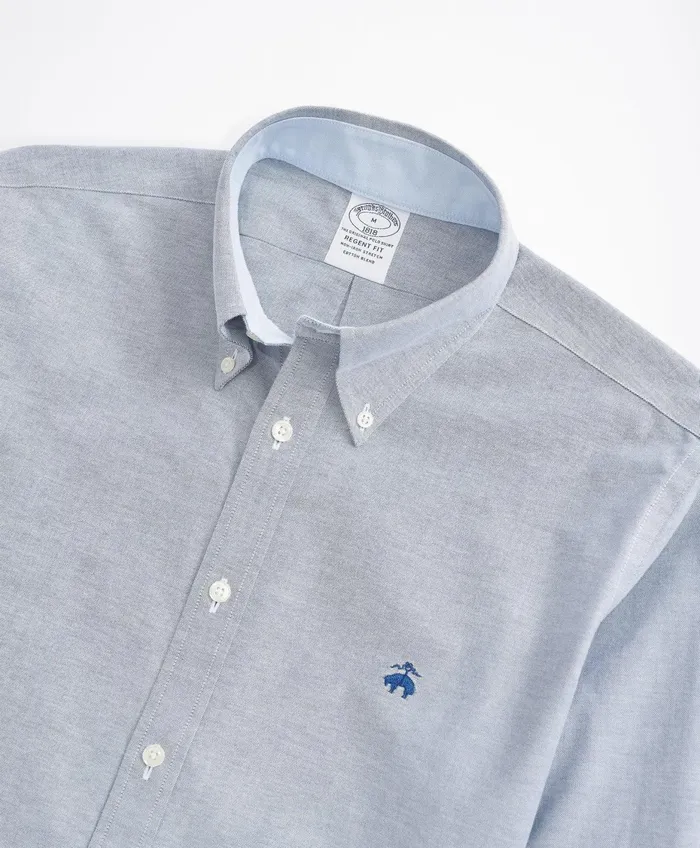 Men Stretch Regent RegularFit Sport Shirt NonIron Oxford Sodalite Brooks Brothers Sport Shirts