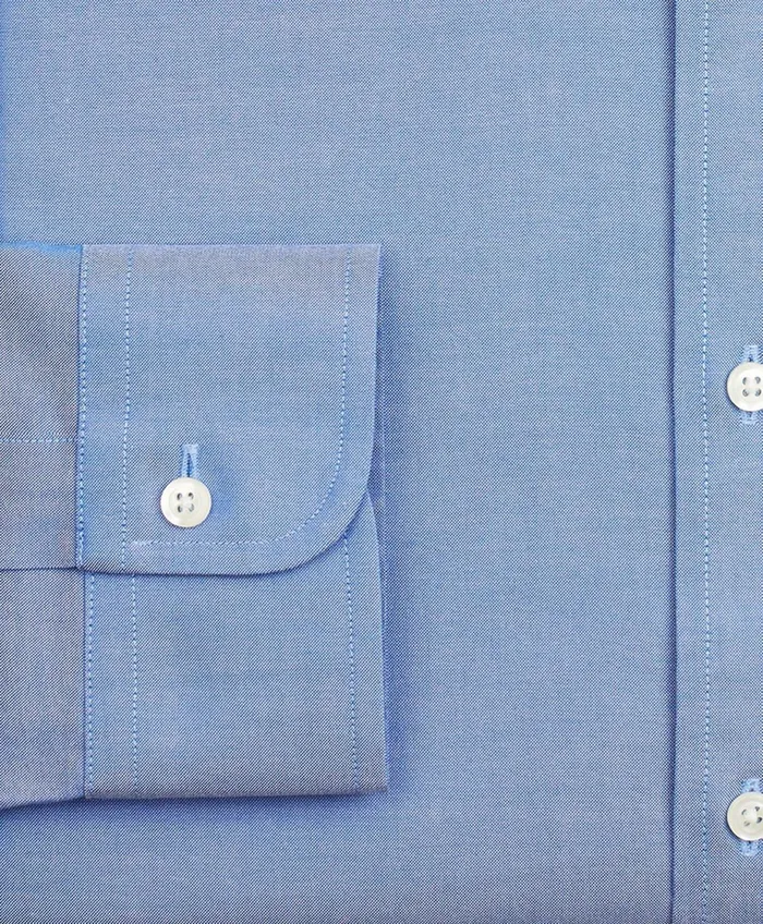 Men Stretch Supima Cotton NonIron Pinpoint Oxford ButtonDown Collar Dress Shirt Blue Brooks Brothers Dress Shirts