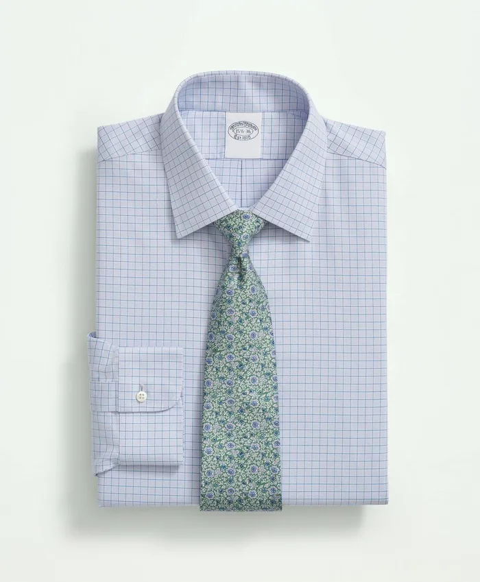 Men Stretch Supima Cotton NonIron Royal Oxford Ainsley Collar Windowpane Dress Shirt Lavender Brooks Brothers Dress Shirts Men Stretch Supima Cotton NonIron Royal Oxford Ainsley Collar Windowpane Dress Shirt Lavender Brooks Brothers Dress Shirts