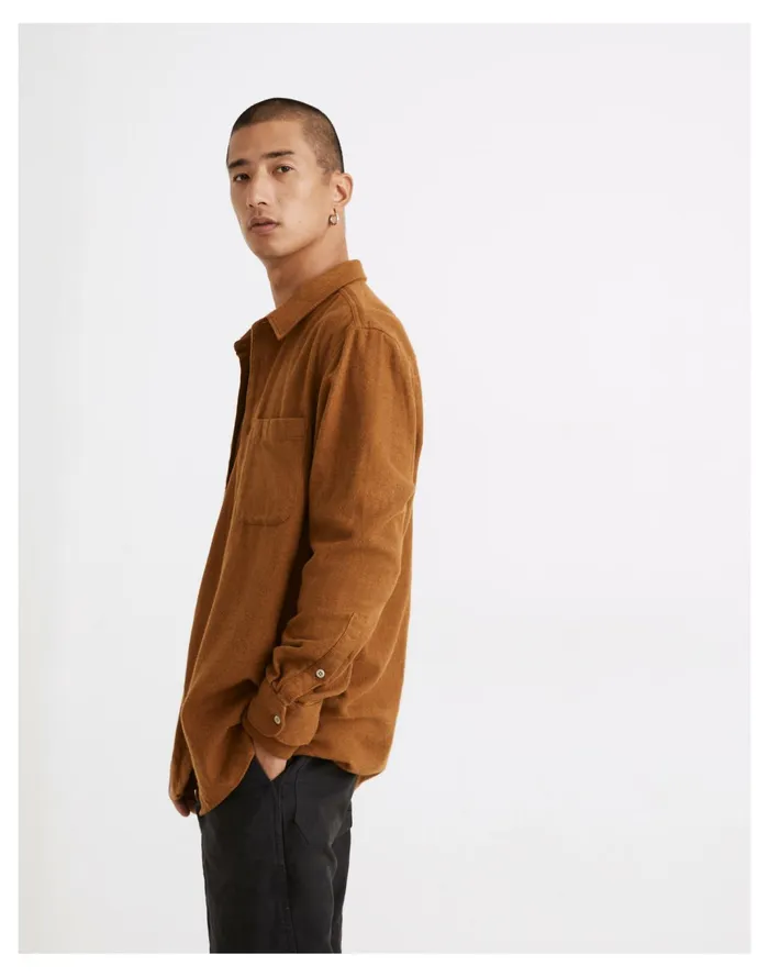 Men Sunday Flannel Perfect Long Sleeve Shirt Dried Cedar Madewell Shirts Men Sunday Flannel Perfect Long Sleeve Shirt Dried Cedar Madewell Shirts