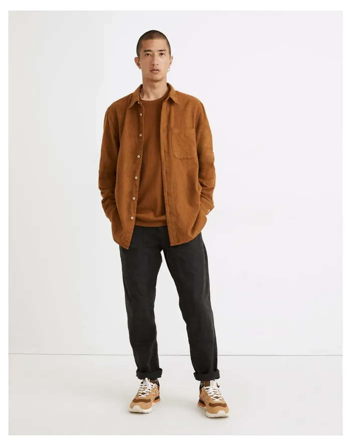 Men Sunday Flannel Perfect Long Sleeve Shirt Dried Cedar Madewell Shirts Men Sunday Flannel Perfect Long Sleeve Shirt Dried Cedar Madewell Shirts