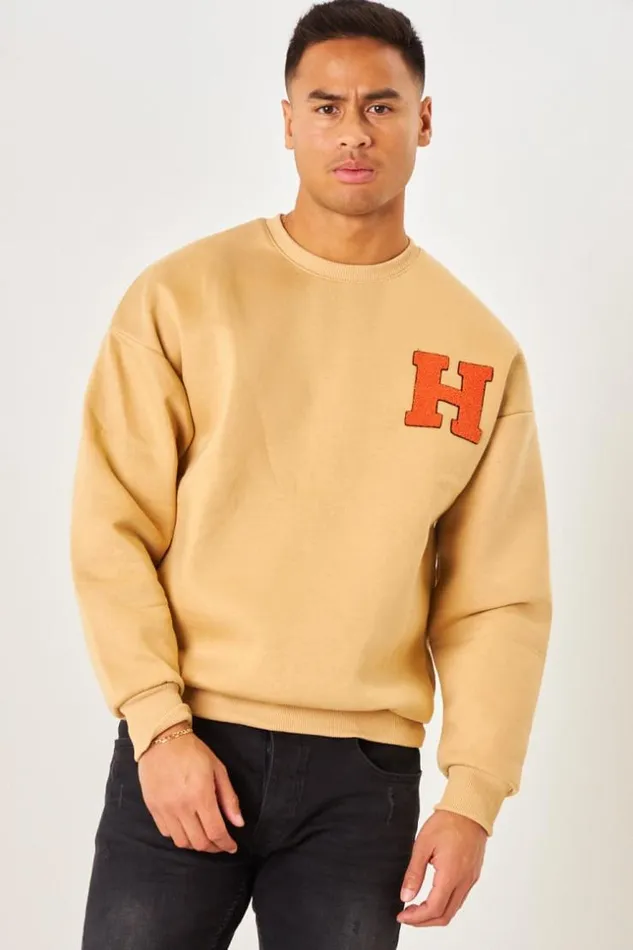 Men Sweat Beige Fonc cusson 034H034 Brod Darkbeige Brentiny Paris Sweatshirts and Pullovers Men Sweat Beige Fonc cusson 034H034 Brod Darkbeige Brentiny Paris Sweatshirts and Pullovers