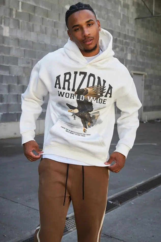 Men Sweat Blanc Capuche 034Aigle034 White Brentiny Paris Sweatshirts and Pullovers Men Sweat Blanc Capuche 034Aigle034 White Brentiny Paris Sweatshirts and Pullovers