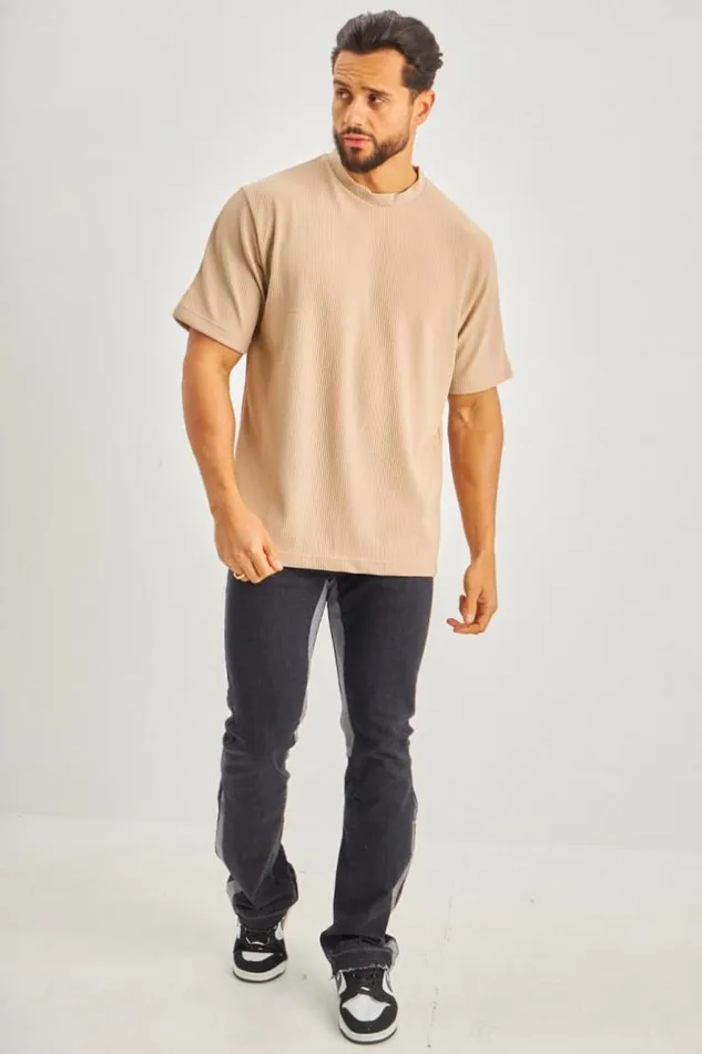 Men TShirt Beige Ctel Manches Courtes Beige Brentiny Paris TShirts
