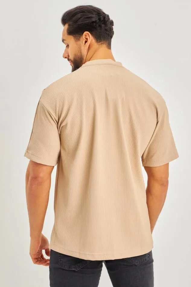 Men TShirt Beige Ctel Manches Courtes Beige Brentiny Paris TShirts
