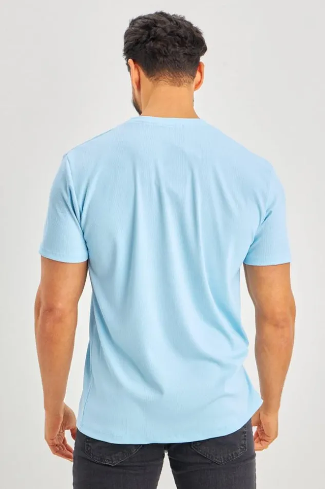 Men TShirt Bleu Ciel Ctel Manches Courtes Bleuclair Brentiny Paris TShirts
