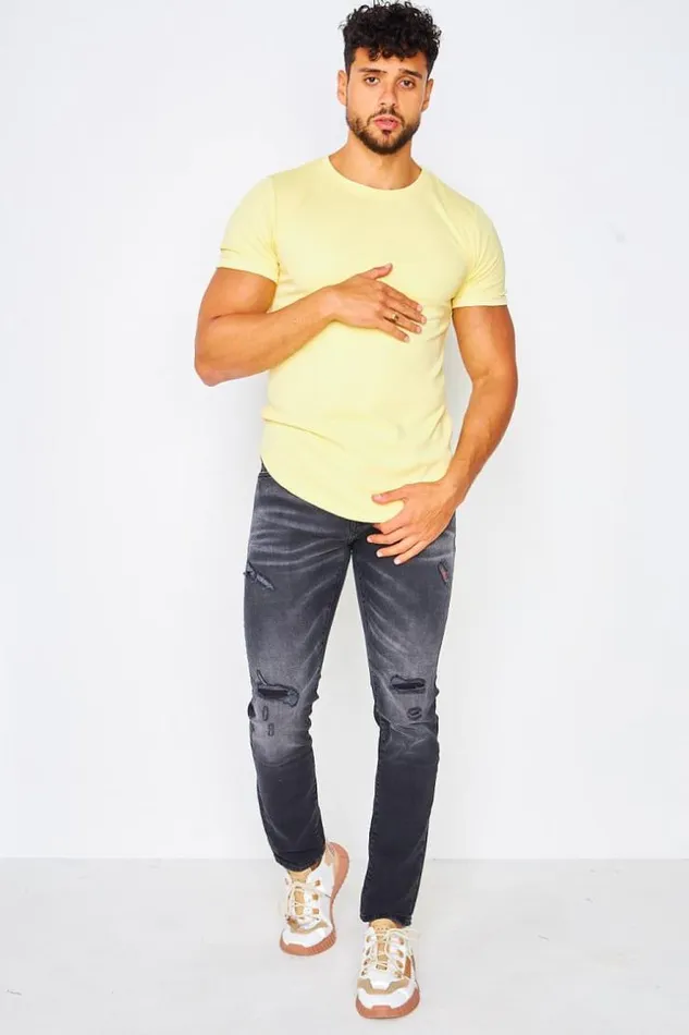 Men TShirt In Plain Yellow Yellow Brentiny Paris TShirts