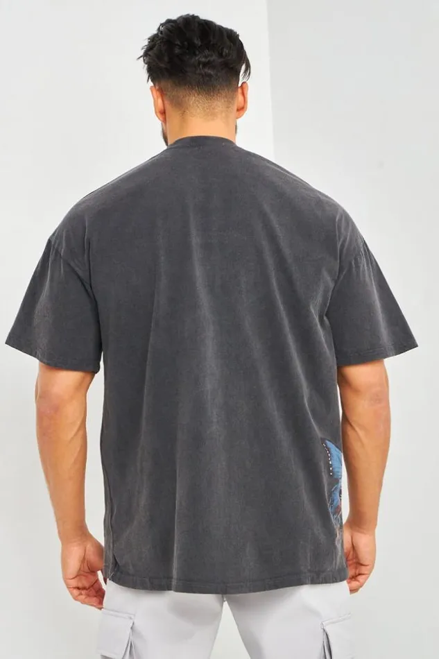 Men TShirt Noir Imprim Papillons Multicolors Black Brentiny Paris TShirts