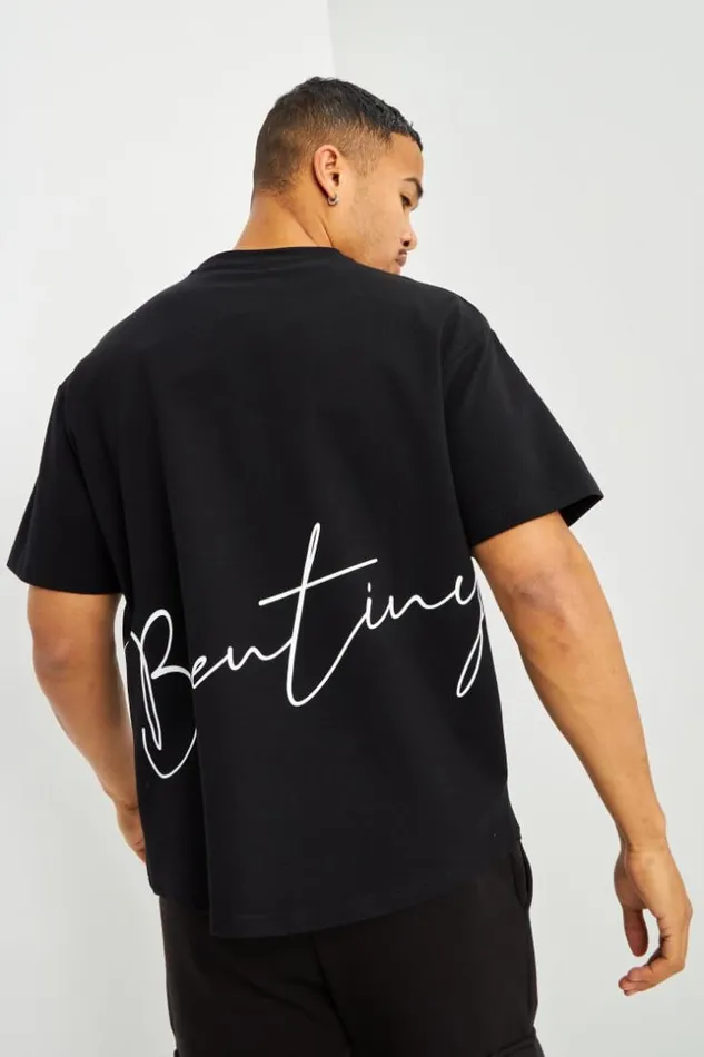 Men TShirt Noir Inscriptions Blanches Brentiny Black Brentiny Paris TShirts
