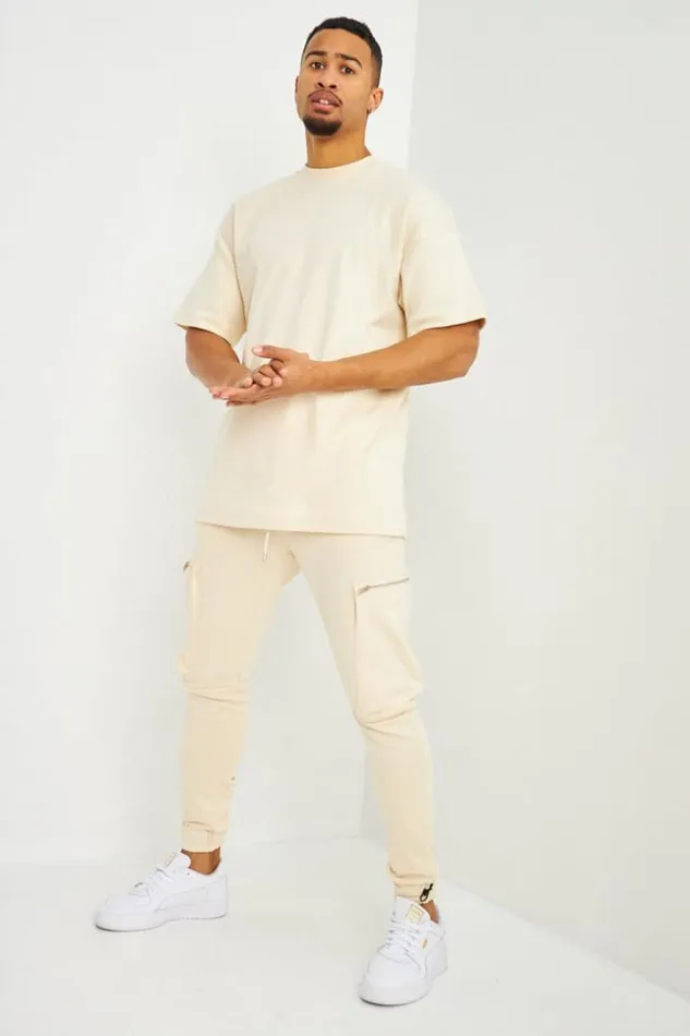 Men TShirt Oversize Beige Beige Brentiny Paris TShirts