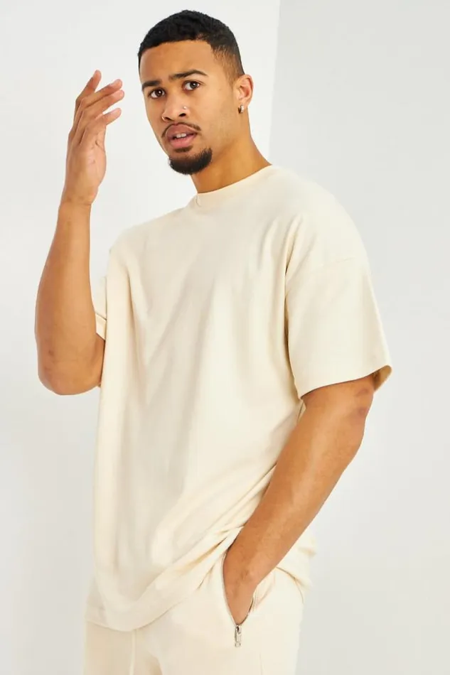 Men TShirt Oversize Beige Beige Brentiny Paris TShirts