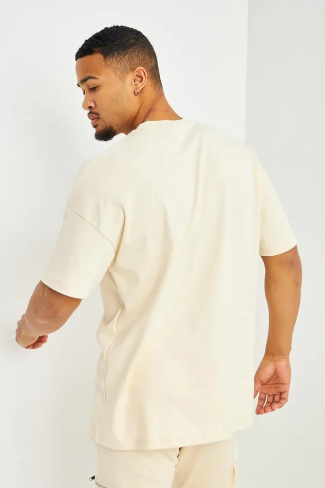 Men TShirt Oversize Beige Beige Brentiny Paris TShirts