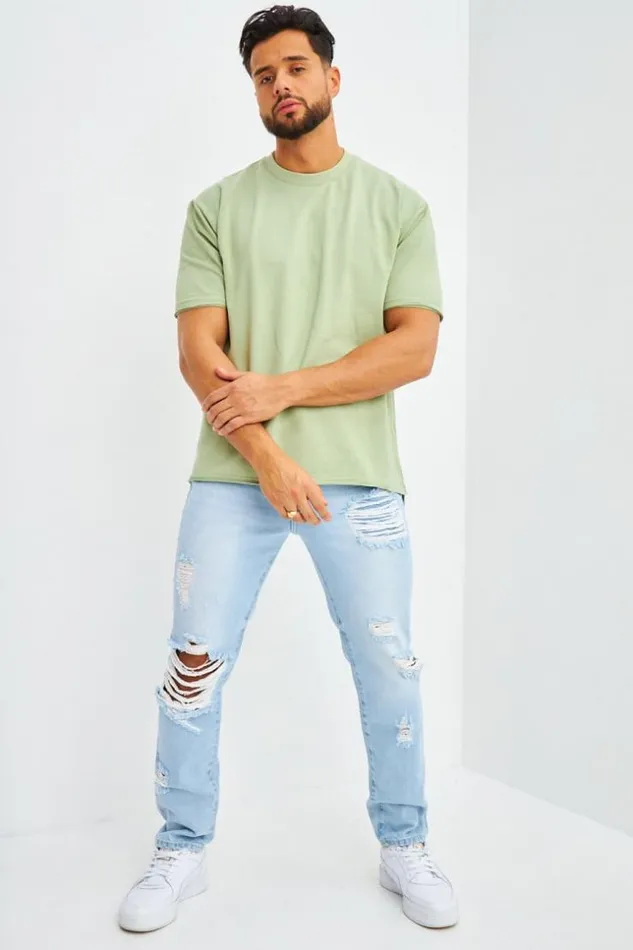 Men TShirt Oversize Vert Clair Green Brentiny Paris TShirts