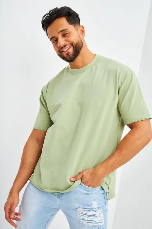 Men TShirt Oversize Vert Clair Green Brentiny Paris TShirts