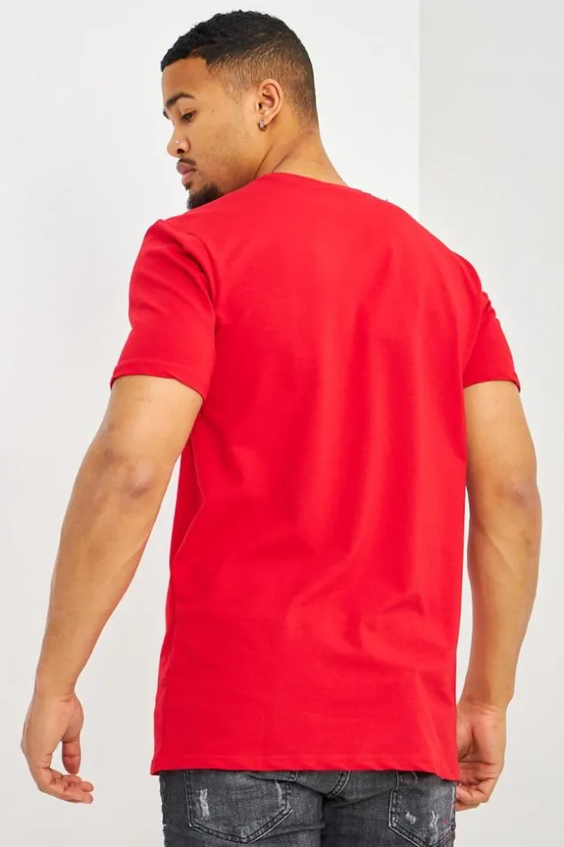 Men TShirt Rouge Logo Brentiny En Relief Red Brentiny Paris TShirts