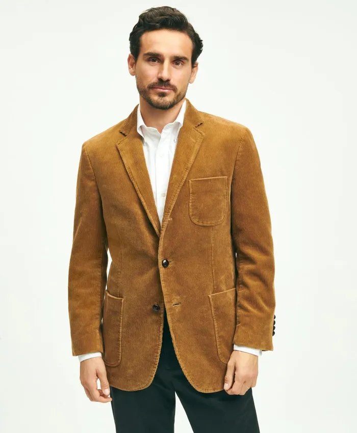 Men Traditional Fit Stretch Cotton WideWale Corduroy Sport Coat Medium Brown Brooks Brothers Sport Coats and Blazers Men Traditional Fit Stretch Cotton WideWale Corduroy Sport Coat Medium Brown Brooks Brothers Sport Coats and Blazers