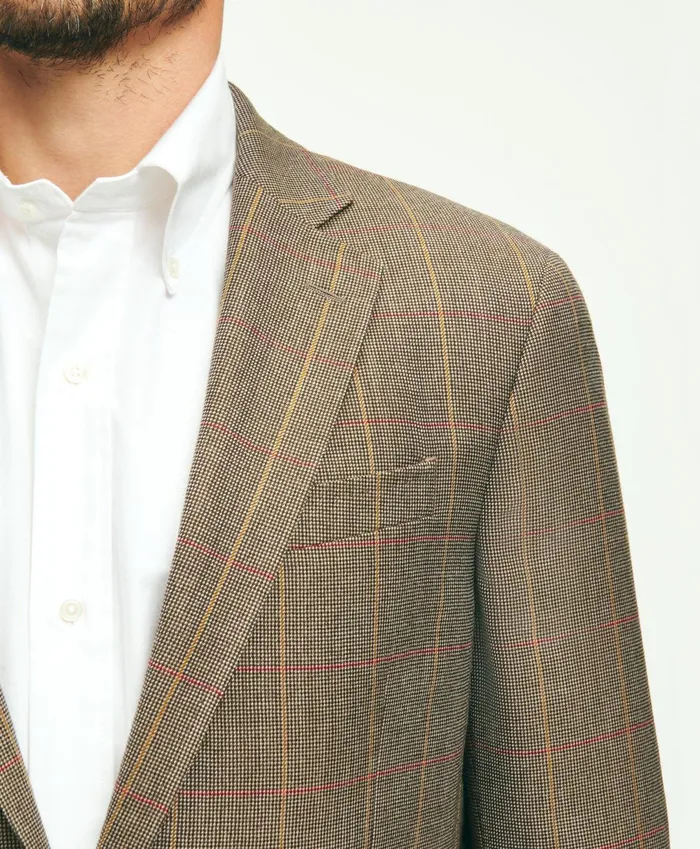 Men Traditional Fit Wool Patch Pocket Sport Coat Brown Brooks Brothers Sport Coats and Blazers