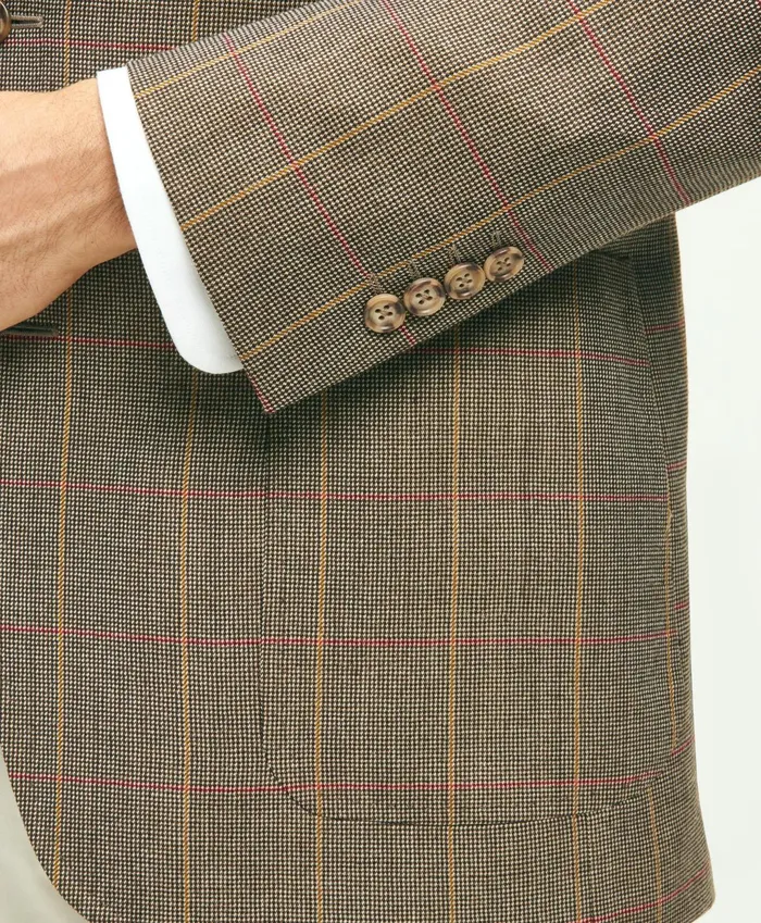 Men Traditional Fit Wool Patch Pocket Sport Coat Brown Brooks Brothers Sport Coats and Blazers