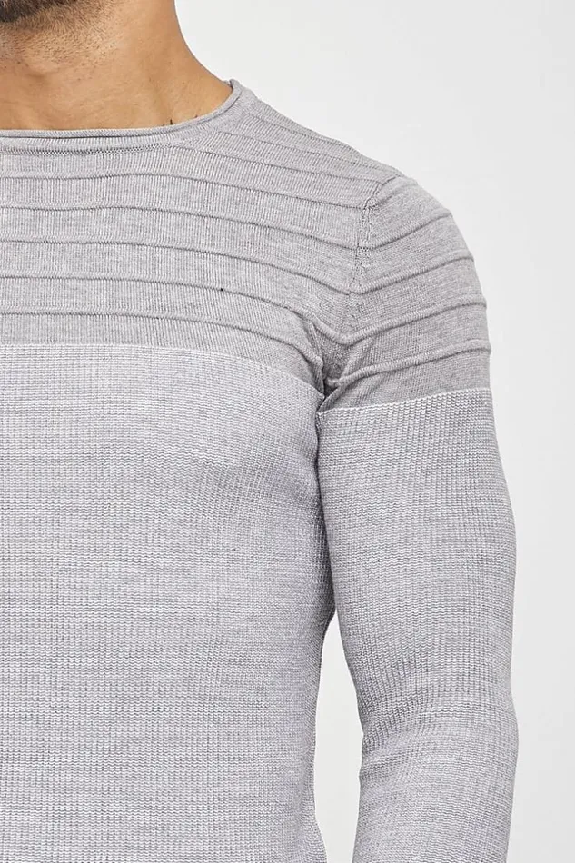 Men TwoTone Gray And White Jumper White Brentiny Paris Sweatshirts and Pullovers