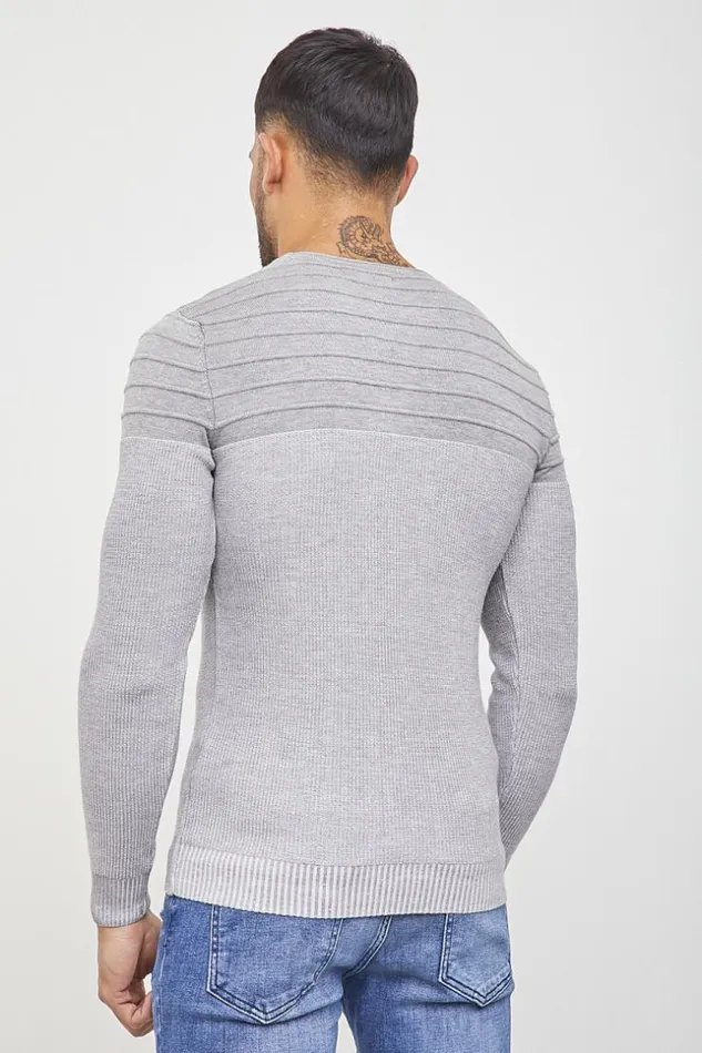 Men TwoTone Gray And White Jumper White Brentiny Paris Sweatshirts and Pullovers