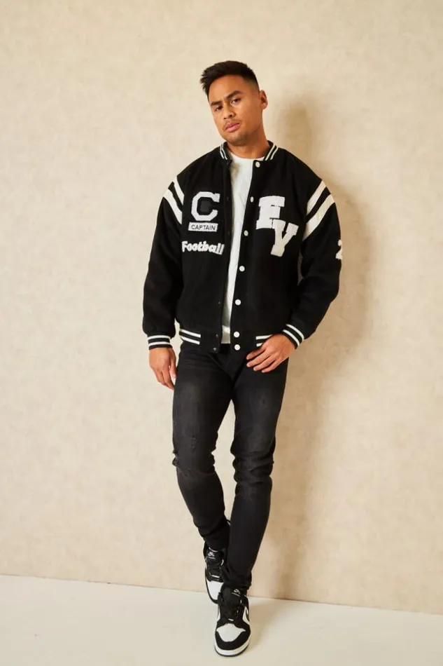 Men Veste Noire Inscriptions 034 Football Americain 034 Black Brentiny Paris Jackets Men Veste Noire Inscriptions 034 Football Americain 034 Black Brentiny Paris Jackets