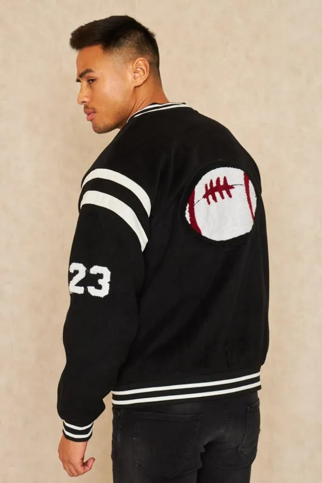 Men Veste Noire Inscriptions 034 Football Americain 034 Black Brentiny Paris Jackets Men Veste Noire Inscriptions 034 Football Americain 034 Black Brentiny Paris Jackets
