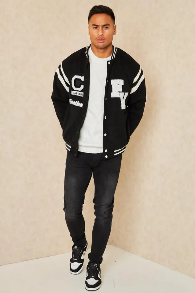 Men Veste Noire Inscriptions 034 Football Americain 034 Black Brentiny Paris Jackets Men Veste Noire Inscriptions 034 Football Americain 034 Black Brentiny Paris Jackets