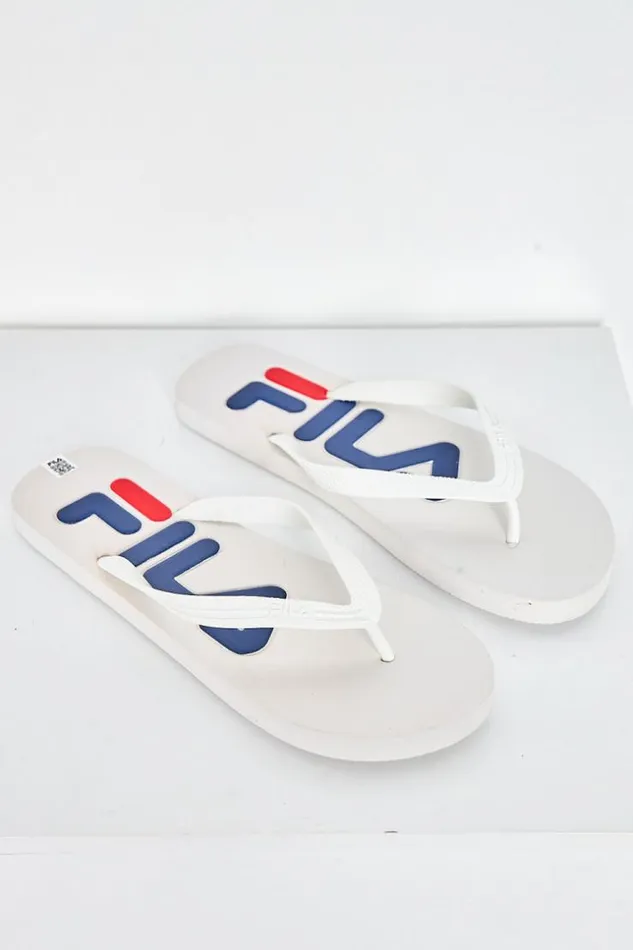 Men White Fila Troy Slipper Flip Flops Brentiny Paris Slides and Flip Flops