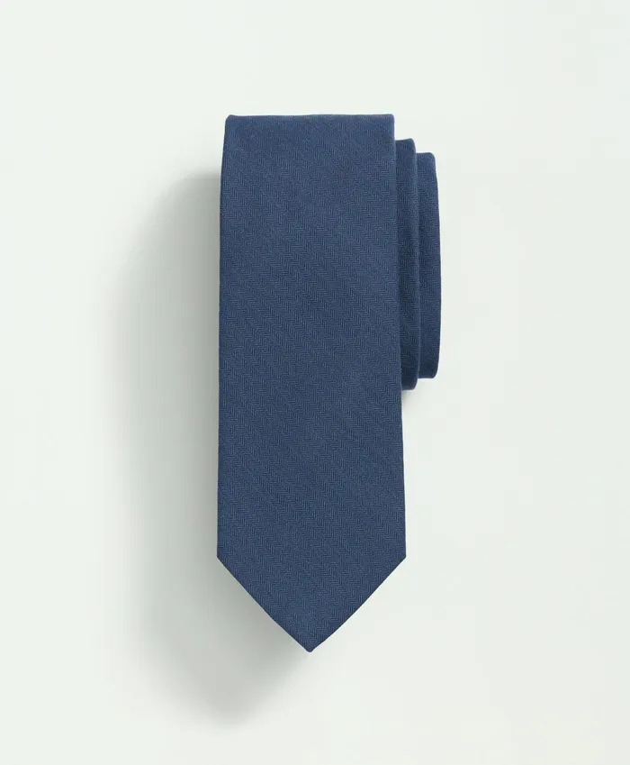Men Wool Silk Herringbone Tie Teal Brooks Brothers Ties and Pocket Squares