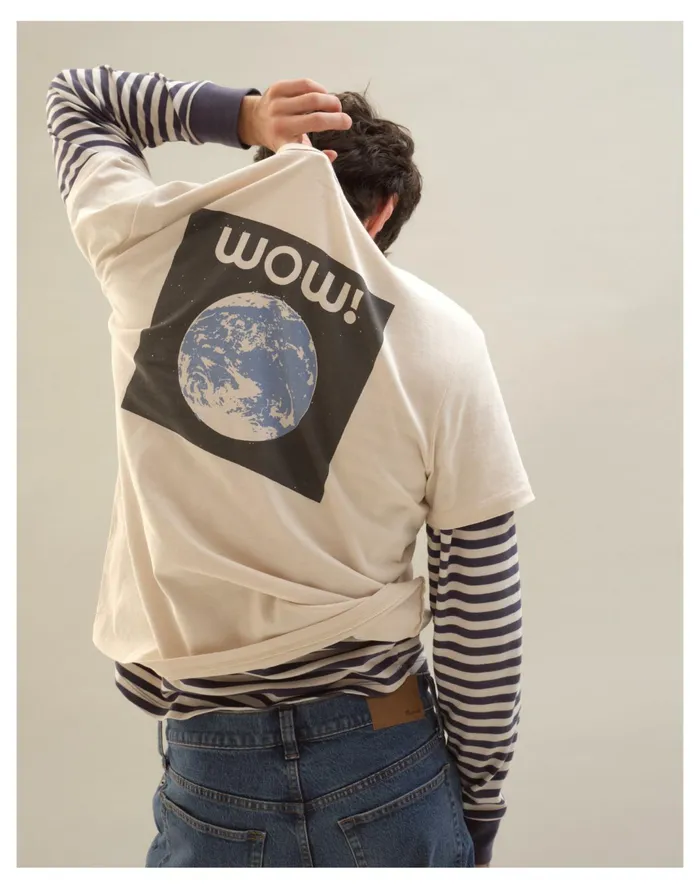 Men X Real Fun Wow Earth Crewneck Tee Vintage Linen Madewell Tees Men X Real Fun Wow Earth Crewneck Tee Vintage Linen Madewell Tees