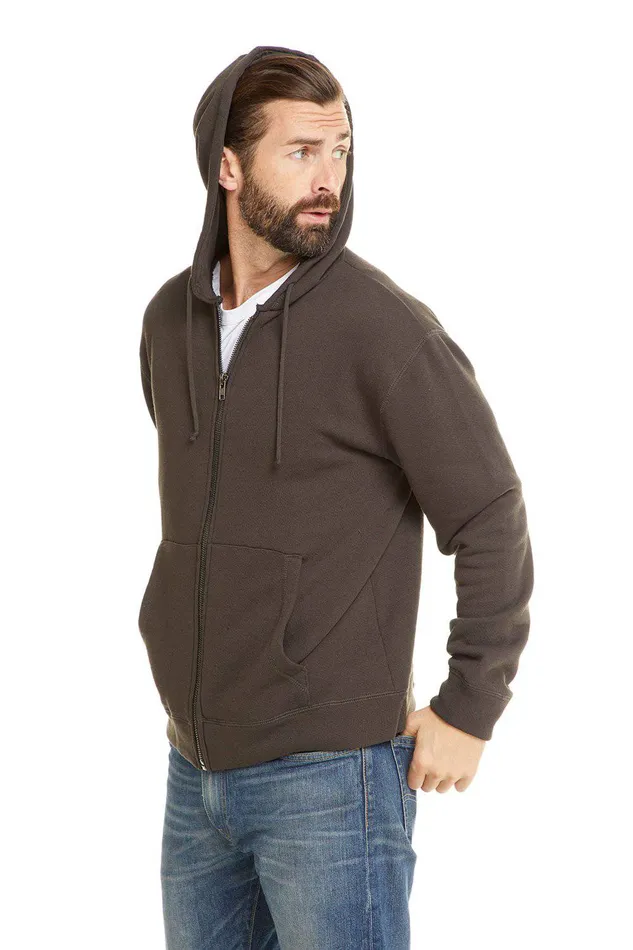 Mens FRENCH TERRY LS ZIP FRONT HOODIE Outerwear Chaser Brand