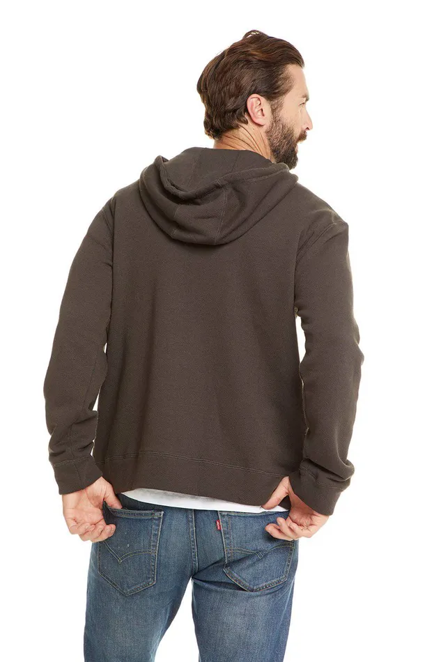 Mens FRENCH TERRY LS ZIP FRONT HOODIE Outerwear Chaser Brand