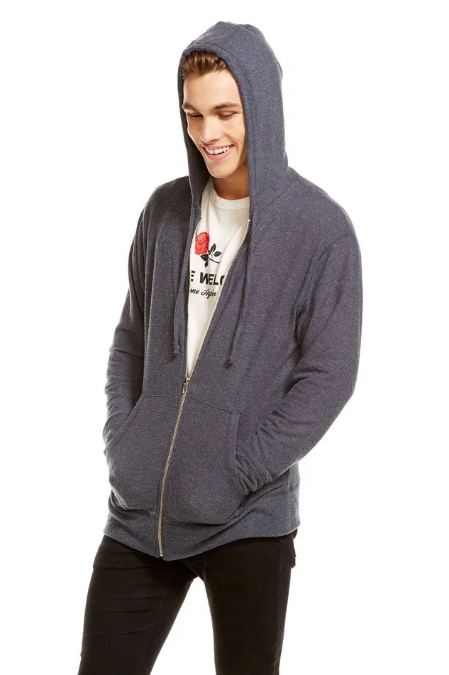 Mens VINTAGE KNIT LS ZIP FRONT HOODIE Outerwear Chaser Brand