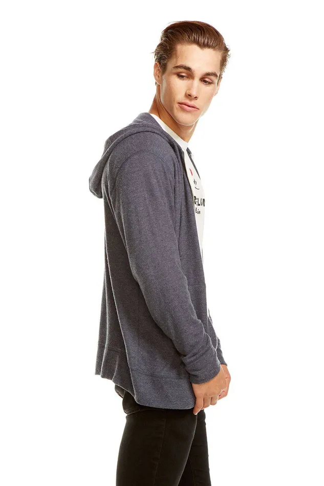 Mens VINTAGE KNIT LS ZIP FRONT HOODIE Outerwear Chaser Brand