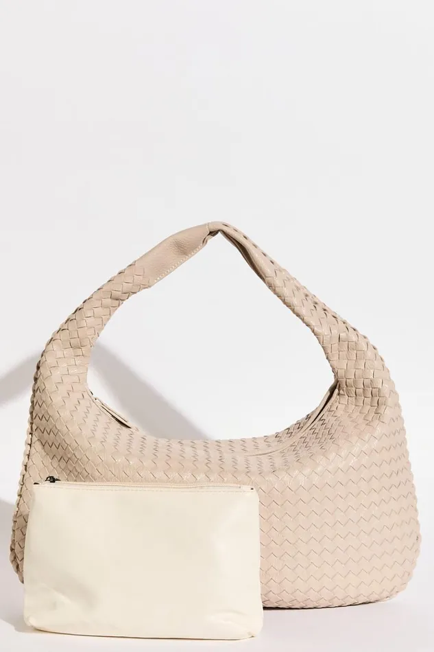 Messina Bag 8211 Quilted Weave Shoulder Bag In Bone Women Showpo Bags