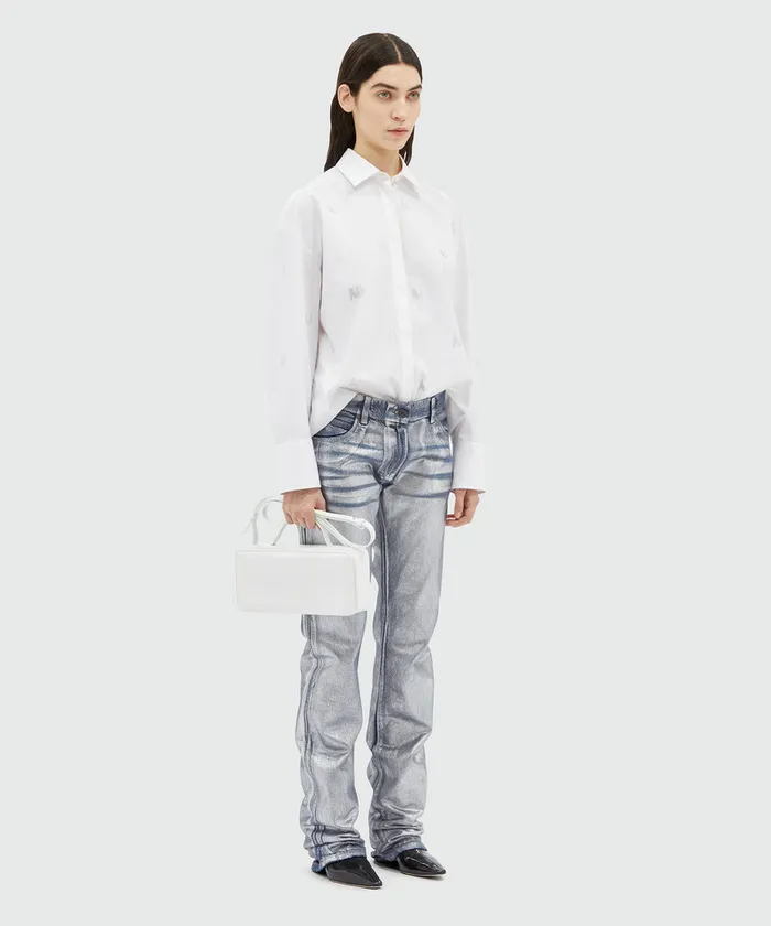Metallic Demin Pants Women MSGM Pants And Shorts