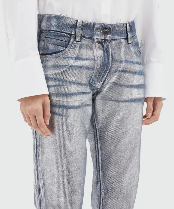 Metallic Demin Pants Women MSGM Pants And Shorts