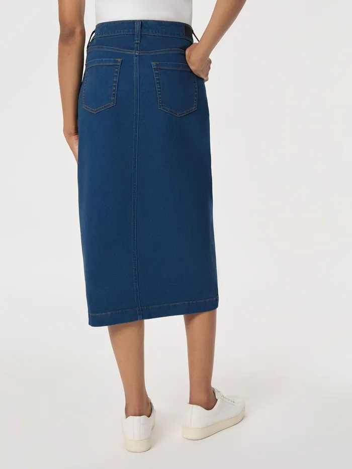 Midi Denim Front Slit Skirt Phoenix Wash Women Jones New York Pants and Skirts Midi Denim Front Slit Skirt Phoenix Wash Women Jones New York Pants and Skirts