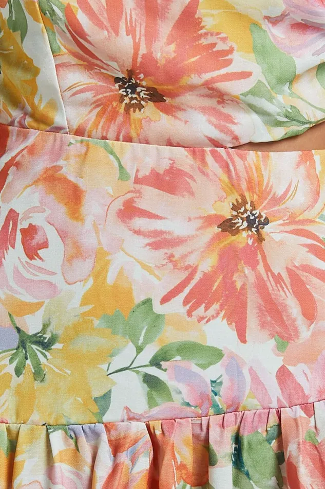 Mitzy Midi Dress 8211 One Shoulder Cut Out Tiered Dress In Summer Floral Women Showpo Dresses