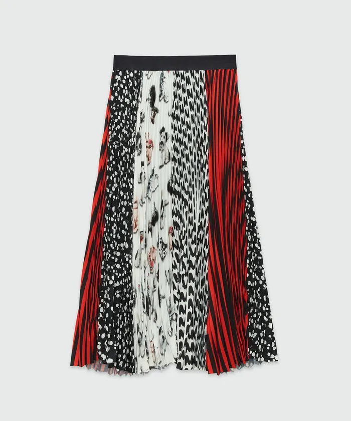 Mixed Pattern Pleated Skirt Women MSGM Skirts