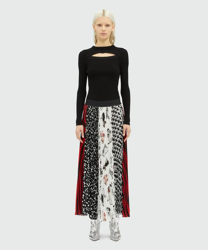 Mixed Pattern Pleated Skirt Women MSGM Skirts