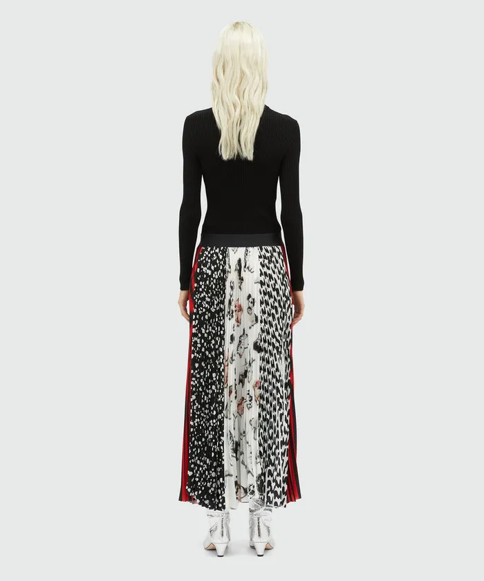 Mixed Pattern Pleated Skirt Women MSGM Skirts
