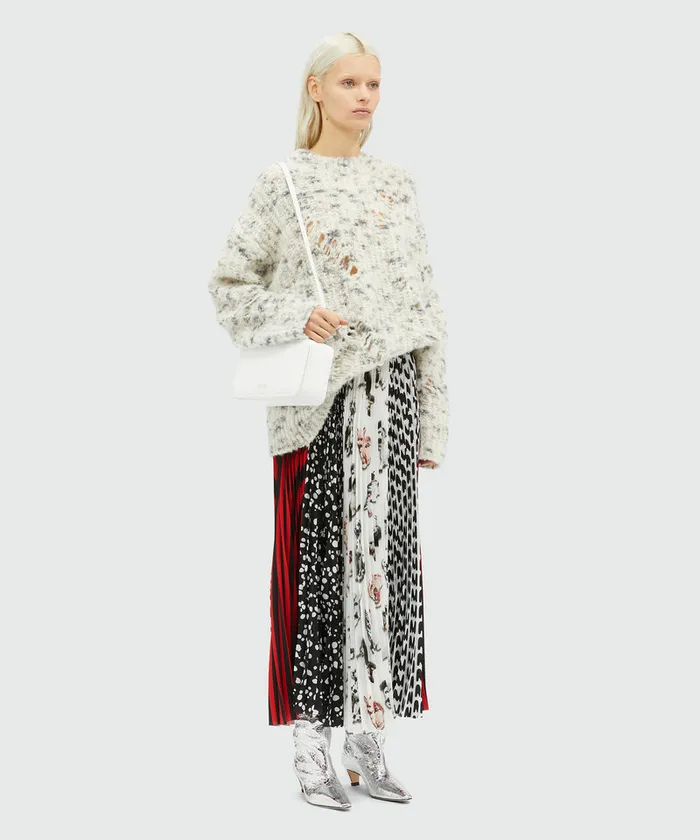 Mixed Pattern Pleated Skirt Women MSGM Skirts