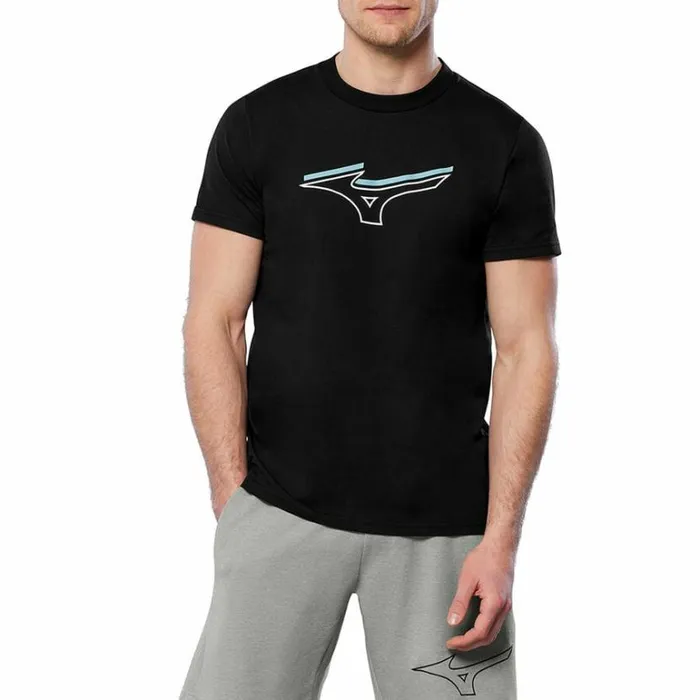 Mizuno Athletics RB Tee Black Men Athleticwear Mizuno Athletics RB Tee Black Men Athleticwear