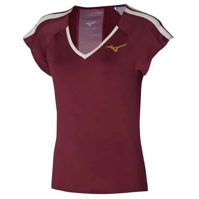 Mizuno Printed Tee Cabernet Women Tops